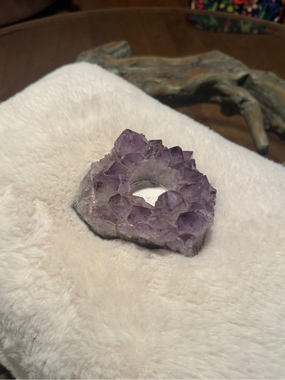 Amethyst Crystal Tealight Candle Holder
